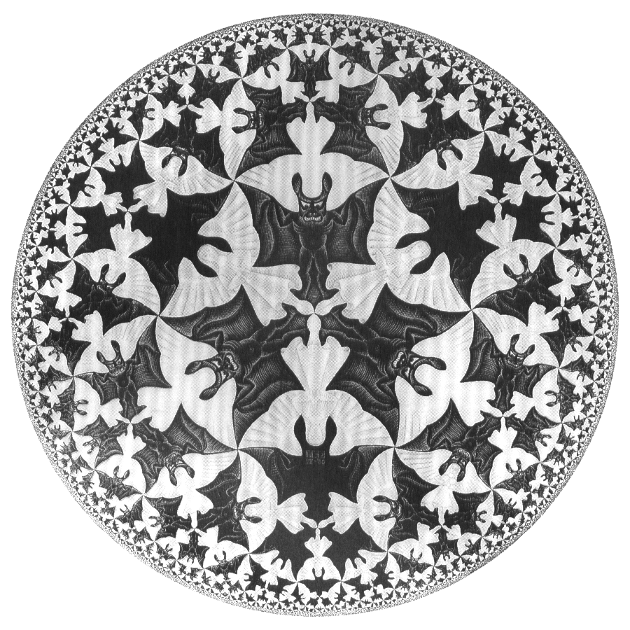 Tesselation of the hyperbolic plane (Escher)