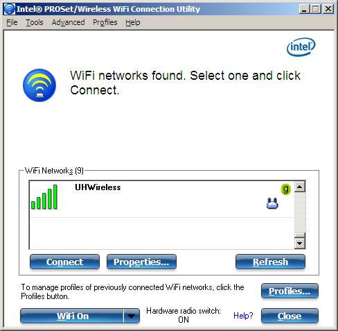 What is intel proset wireless software