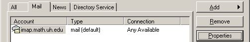Properties button