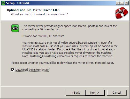ultravnc mirror driver x64 bus