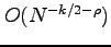 $ O(N^{-k/2-\rho})$