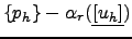 $ \{p_h\}-\alpha_r(\underline{[u_h]})$