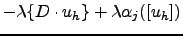$ -\lambda \{D\cdot u_h\}\newline +\lambda\alpha_j([u_h])$